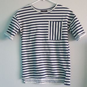 Blue and cream stripped shirt